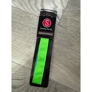Sweaty Bands Performance Headband Neon Green Blue Non-Slip Athletic NEW